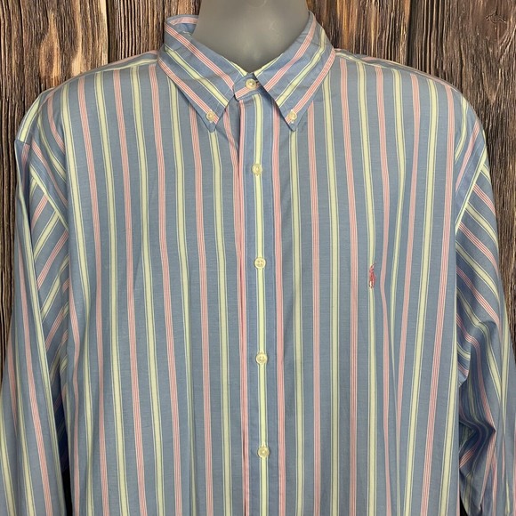 Ralph Lauren Classic Fit Mens Long Sleeve Shirt Multicolor Shirt Size 17.5 34/35 - Picture 1 of 8
